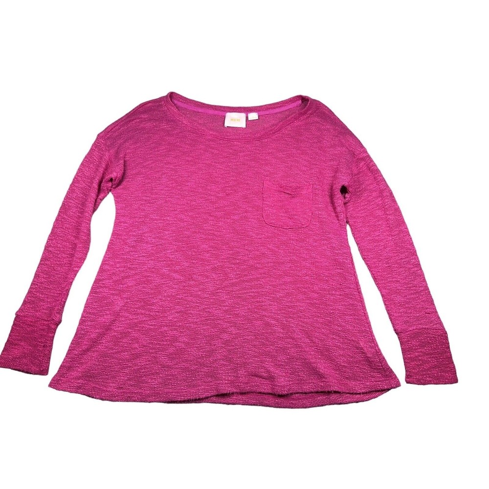 Anthropologie Maeve Pink‎ Loose Knit Top Size Small Sweater